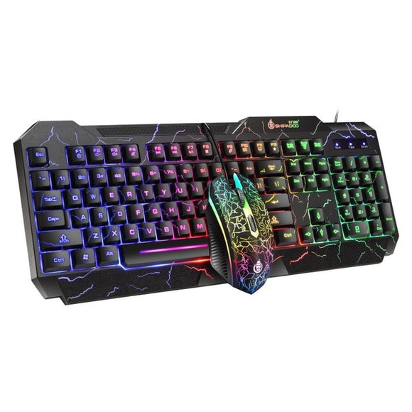 LED Luminous Gaming Keyboard Mouse Combos USB Wired Gamer Kit Backlight Waterproof Multi-Media Keyboard And Mouse Set For PC